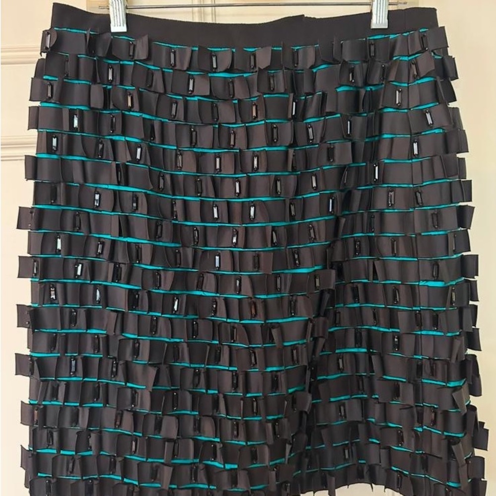 New with tags ribbon skirt Stylish Black and aqua  Skirt